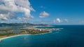 Sint Maarten's island Netherlands side Mullet bay beach view from the air