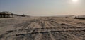 Beach view in beautiful stormy weather with blue sky before sunset Royalty Free Stock Photo