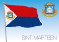 Sint Marteen Flag of the territory and coat of arms Royalty Free Stock Photo