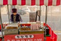 Preparing Korean snacks of fried bread