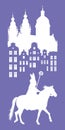 Sinterklaas Arrival in Netherlands vector greeting card Royalty Free Stock Photo