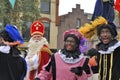 Sinterklaas arriving on his Steamboat with his black helpers (Zwarte Pieten) Royalty Free Stock Photo