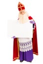 Sinterklaas with blank paper Royalty Free Stock Photo