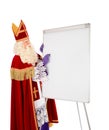 Sinterklaas with blank whiteboard Royalty Free Stock Photo