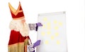 Sinterklaas with blank whiteboard Royalty Free Stock Photo