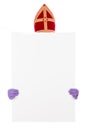 Sinterklaas with card board Royalty Free Stock Photo