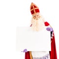 Sinterklaas with empty card Royalty Free Stock Photo