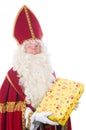 Sinterklaas is giving a present