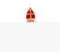 Sinterklaas holding blank cardboard Royalty Free Stock Photo