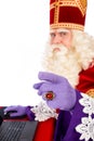 Sinterklaas with laptop