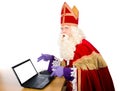 Sinterklaas with notebook Royalty Free Stock Photo