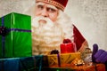 Sinterklaas or saint Nicholas showing gifts Royalty Free Stock Photo