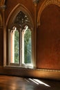 Beautiful rooms with arcades and pillars of Monserrate Palace in Sintra