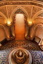 Beautiful rooms with arcades and pillars of Monserrate Palace in Sintra