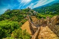 Sintra, Portugal: the Castle of the Moors, Castelo dos Mouros Royalty Free Stock Photo