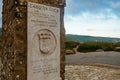 Sintra, Portugal - 26-06-2021: close up of Cabo da Roca monument and plaque, the most western point of Europe with lighthouse Royalty Free Stock Photo