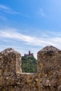 Sintra, Portugal at the Moorish Castle and Pena Palace. Royalty Free Stock Photo