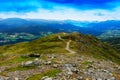 Sinuous mountain road landscape background