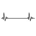 Sinus bradycardia linear illustration on white background