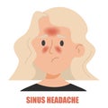 Woman suffering from headache caused by sinusitis Royalty Free Stock Photo