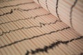 Sinus Heart Rhythm On Electrocardiogram Record Paper Showing Normal P Wave, PR and QT Interval and QRS Complex, EKG paper.