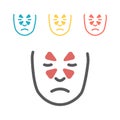 Sinusitis. Line icons set. Vector signs for web graphics