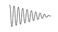 Sinusoid fading signal. Black curve sound wave. Voice or music audio concept. Pulse line. Fading out electronic radio