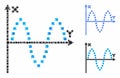 Sinusoid Plot Mosaic Icon of Spheric Items
