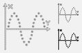Sinusoid Plot Vector Mesh 2D Model and Triangle Mosaic Icon Royalty Free Stock Photo
