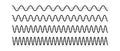 Sinusoid signals set. Black curve sound waves collection. Voice or music audio concept. Pulsating signal lines pack
