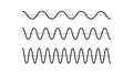 Sinusoid signals set. Black curve sound waves collection. Voice or music audio concept. Pulse lines. Electronic radio