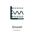 Sinusoid vector icon on white background. Flat vector sinusoid icon symbol sign from modern education collection for mobile Royalty Free Stock Photo