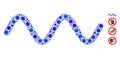 Sinusoid Wave Collage of Covid Virus Items