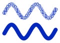 Sinusoid Wave Mosaic of Binary Digits