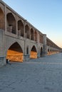 Sio Seh bridge Bridge of 33 Arches over Zayandeh river, Isfaha Royalty Free Stock Photo