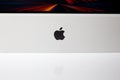 Apple iPad Pro box and logo. Technology brand. IT and consumer electronic. Product photo.