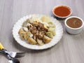 Siomay Batagor is one of the acculturation result of Chinese and Indonesian culture Royalty Free Stock Photo