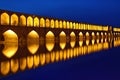 Siosepol Bridge at the twilight in Isfahan, Iran