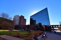 Sioux city iowa downtown high rise casino and hotel in front of the public museum Royalty Free Stock Photo