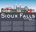 Sioux Falls South Dakota City Skyline with Color Buildings, Blue Sky and Copy Space