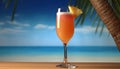 Sip into Summer with Bellini\'s Tropical Paradise Cocktail, Product Mockup, Illustartion, HD Photorealistic - Generative AI Royalty Free Stock Photo