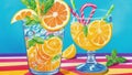 Sip of Sunshine Celebrating National Lemonade Day with an Illustrated Straw.AI Generated