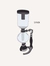 Siphon coffee machine , sketch vector.