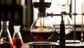 Siphon Coffee Maker Brewing Process Royalty Free Stock Photo