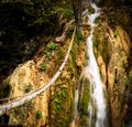 Sipote waterfall flowing into a pond in Salciua commune, Alba county, Romania Royalty Free Stock Photo