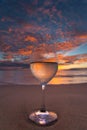 Sipping wine on the beach in Kihei