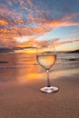 Sipping wine at sunset