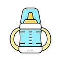 sippy cup for feeding baby color icon vector illustration