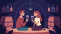 Between sips of velvety cabernet the couple shared secrets and dreams their voices muted by the hushed atmosphere of the