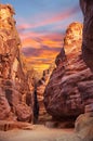 Siq gorge in Petra, Jordan